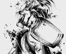 デジタルで墨絵風イラストを描きます アイコンや壁紙 パッケージ タトゥーなどにお困りの方へ イメージ5