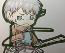 初心者ですがアニメのイラストを描かせて頂きます 線画や白黒・色付き等のイラストでハガキに心を込めて描きます。 イメージ1