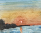 心に残る風景画（海、朝日、夕日、空など）描きます 水彩画を油絵のように描く風景画 イメージ8