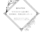 生年月日からの思考傾向｜考え方のクセを言語化します 占いではなく、思考構造の整理をします イメージ2
