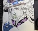 貴方、貴方様のご友人の似顔絵描きます 鉛筆やボールペンのようなもので描くので基本白黒の絵になります イメージ2