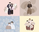 韓国っぽいシンプルアイコンイラストをお描きします SNS・ブログ・YouTube・プロフィールアイコンに୨♥୧ イメージ2