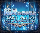 結局お相手様はあなたとどうしていきたいか鑑定します 片思い、同性、彼氏彼女、三角関係、どんな関係でも鑑定致します イメージ1