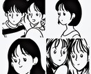 シンプルでかわいい似顔絵を制作します さっぱりとしたテイストで、モノクロの似顔絵をお渡しします！ イメージ1