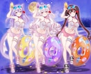 最短当日！IRIAM◎夏の水着イラスト描きます 配信にも！6種の水着から選べる◎キャラを即納でお書きします イメージ9