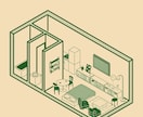 ポップでおしゃれな空間イラスト（アイソメ）描きます 住宅の思い出やフロアマップ、フライヤー、ポスターなどに！ イメージ3