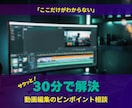 動画編集のお悩み・疑問をサクッと解決します ここが分からないをピンポイントで解消！30分のオンライン相談 イメージ1