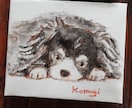 切りっぱなしの麻キャンバス布に似顔絵を描きます 麻100％のやさしい素材感。ギフトや記念に。 イメージ4