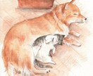 ペットの似顔絵、動物、動物のデフォルメ描きます 手描きアナログ、暖かみがありややリアルタッチのイラストです。 イメージ3