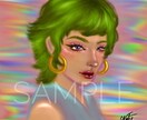 大人可愛いイラスト、SNSアイコン等をお描きします キラキラしたビビットで個性的なイラスト★ イメージ5