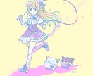 商用可！グッズや配信に映えるイラストを制作します あなたのキャラをグッズ映えするお洒落レトロイラストにします イメージ8