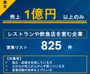 売上1億円以上の貴重な外食企業リストを販売します 案件獲得のための厳選リスト！ここから始めよう イメージ1