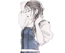 水彩風イラストおしゃれなSNSアイコンお描きします SNSアイコンにもオススメ！繊細なタッチで描く女性イラスト イメージ2