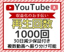 最速でYouTube1000回再生します 【安心安全】YouTube攻略！再生回数増加 イメージ1