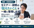 60分の対話で、話の軸とストーリーをつくります 登壇者向け｜セミナーの「伝えたいこと」を一緒に整理します イメージ1
