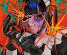 ダークでビビット！個性か強いイラスト作成します アイコン以外にも使用可能です（サイズは正方形のみ） イメージ2