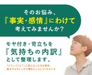 モヤ付き・苛立ちを『気持ちの内訳』として整理します 【お悩みを『事実・感情』にわけて、心を俯瞰してみませんか？】 イメージ1