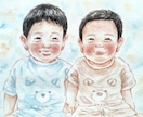 手描き水彩で温かい似顔絵をお描きしいたします プレゼントにも大人気☆2Lサイズ イメージ4