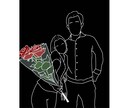 家族写真や前撮りなど！想い出の写真を線画にします 想い出の1枚を線画に。待受けやウェルカムボードの素材にぜひ！ イメージ1