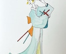 総実績6千件★浮世絵風に水彩で前世や守護霊描きます 美術系占い師がお客様を守る「見えない存在」を絵にします イメージ4