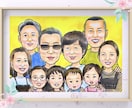 大切な思い出を優しいパステル画似顔絵にします 【送料無料で原画をお届け】長寿祝・ペット・大人数・ギフト イメージ3