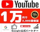 1万円※YouTube動画の再生回数増加させます リアル視聴者の再生回数を3,000回広告を使って増やします イメージ1