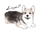 ペット似顔絵◆うちのこイラストお描きします おなまえ付き★インク１色でおしゃれにカッコかわいく イメージ2