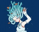 シンプルなイラストを描きます 歌ってみた等に利用できる背景ベタ塗りのシンプルなイラスト イメージ2