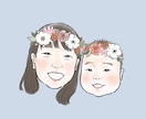 お花のかんむりを載せた可愛い似顔絵お描きします アイコンにおすすめ♪背景色が選べる◎お子さんペット家族に！ イメージ3