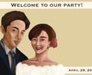 リアル×お洒落ウェディングイラスト作成ます 結婚式のウェルカムボードやプレゼントにぜひ！ イメージ3