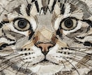 猫・ペットの布コラージュ作品を制作します 写真から布と手縫いでペットアート制作 イメージ1