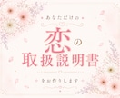 あなただけの恋の取扱説明書をお作りします 「で、私はどうすればいい？」が分かる恋の取扱説明書 イメージ1