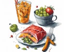 商用利用可能な食べ物の水彩画イラスト描きます 温かみのあるイラストで美味しさを届けます イメージ2