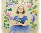 やさしさ、明るさを大切にする人物イラストを描きます 人物の背景、モチーフご要望に合わせて対応いたします イメージ4