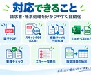 請求書・帳票をExcelへ自動転記します スキャンPDFにも対応し、手入力・重複確認の手間を減らします イメージ3