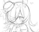 かわいい女の子のSNSアイコン描きます ラフの前のラフ提案数2枚です！ イメージ3