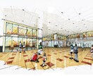パース(CG又は手描き)の作成をいたします 大型商業施設、駅など実績あります イメージ3