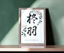 京都の書道家が唯一無二の命名書を揮毫致します (A4サイズ 額縁付き) 出産祝い お七夜 水彩 ギフト イメージ2