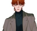 最速2日納品！ハンサムな男の子イラスト描きます 立ち絵、一枚絵、ハンサムな男の子とかわいい女の子のイラスト イメージ1