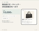 商品紹介文・キャッチ・SNS投稿文を一式で作ります EC・SNS・販促に、そのまま使える言葉を イメージ1