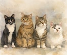 世界で一つのオリジナルキャンバスボード作成します 犬、猫を水彩画タッチでお作りします！ イメージ3