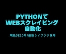 Python製｜堅牢なWebスクレイピング作ります サイト変更に強い最新型｜現役SE10年が責任納品 イメージ1