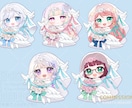 ウェディング花嫁＆花婿のSDイラスト制作します ドレス/タキシードが選べる！ジューンブライドイラスト イメージ1