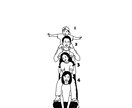 線画！お写真を元にご家族などのイラストを描きます 還暦祝い、結婚祝い、お誕生日のプレゼントなどに最適です。 イメージ3