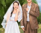 写真をもとに鮮やかなデジタル水彩似顔絵を描きます 【お2人様から】素敵な写真をより鮮やかな作品に仕上げます✨ イメージ8
