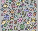 ポップで不思議ないきものたちのイラストを描きます アイコン、背景、プレゼントなどにご利用ください! イメージ5