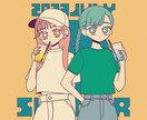 レトロ調も◎おめめパチパチイラスト描きます オシャなイラストを様々な用途に！ イメージ1