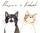ペット似顔絵◆うちのこイラストお描きします インク１色で／お名前もいっしょに イメージ1