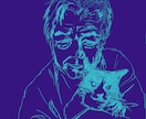ペット・ご家族の写真を鉛筆で写生いたします 鉛筆で手描き、ペットとご家族をスケッチ。加工も致します！ イメージ3