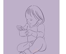 お子さま、ご家族などの線画を心こめて描きます アイコン、名刺、母子手帳カバーにイラストをご活用いただけます イメージ4